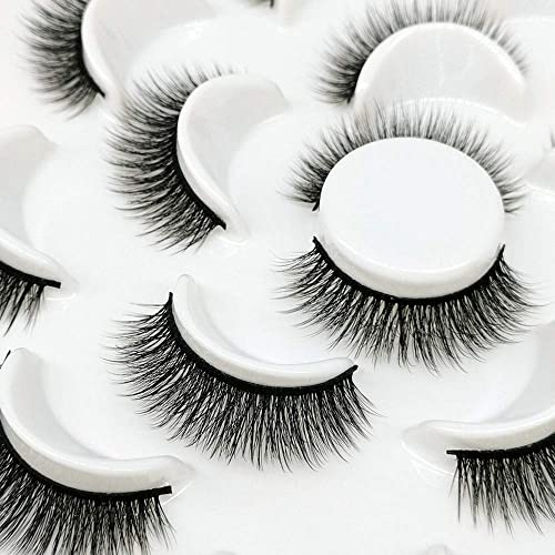DAODER Lashes False Eyelashes Natural Short Thick Volume Simple Small Eye Lashes Pack Faux Mink Lashes Light 30 Pairs