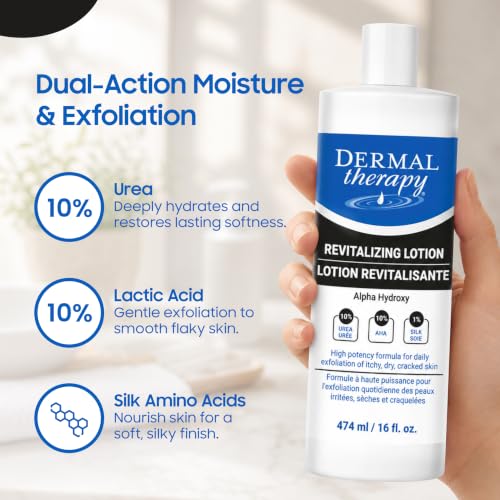 Revitalizing Body Lotion with 10% Urea and Lactic Acid - Fragrance-Free, Hydrating & Exfoliating for Dry Skin