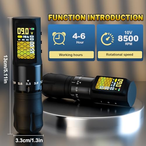 OZER Professional Tattoo Pen Set with High-Capacity Battery & 20 Ink Cartridges