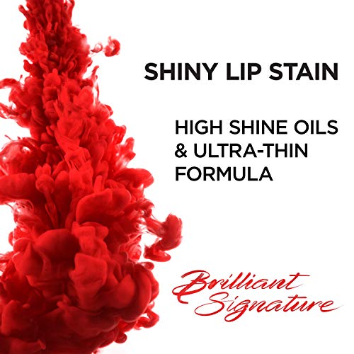 L'Oreal Paris Brilliant Signature Shiny Lip Stain Lipstick, Be Determined 0.21 Fl Oz.