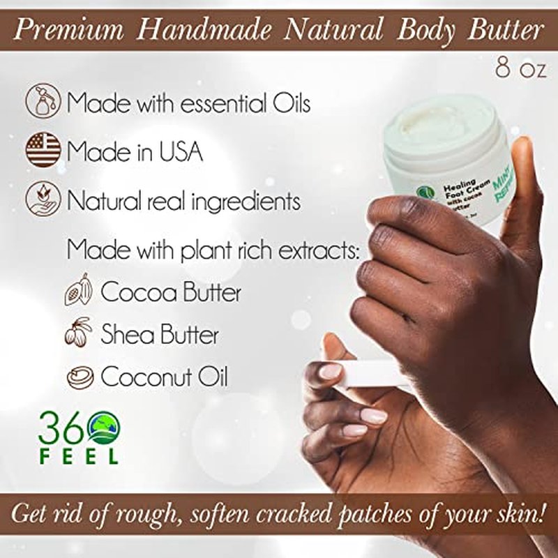 360Feel Hydrangea Rose Body Butter - Cocoa & Shea Butter - Coconut & Olive Oil - Plant-based Formula - Nourishing Moisturizer for Sensitive Skin - Non-greasy Daily Skincare (Pack of 2)