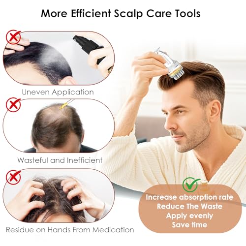 Scalp Applicator Comb for Minoxidil Serums & Oils - 2PCS Large Capacity Precision Liquid Applicator for Hair Care