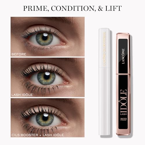 Lanc?me Cils Booster XL Mascara Primer & Lash Id?le Black Mascara Duo - Lash-Lifting & Priming Full Size Makeup Set - For Lifted, Lengthened & Voluminous Lashes