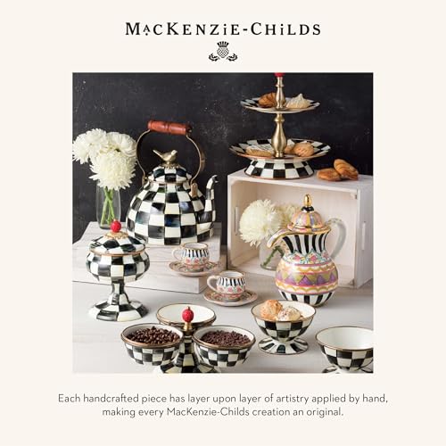 MACKENZIE-CHILDS Ceramic Salt & Pepper Set with Courtly Check Design, Black & White