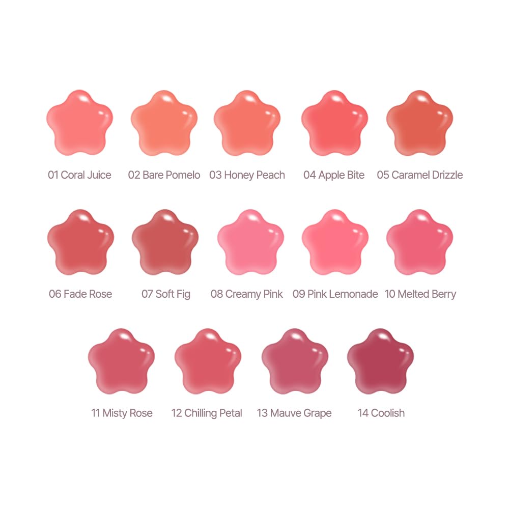 dasique Pure Water Lip Gloss #10 Melted Berry 0.09 oz | Variety of Colors | Dewy Gloss | Buildable Gloss Tesxture | Non-Sticky | K-beauty