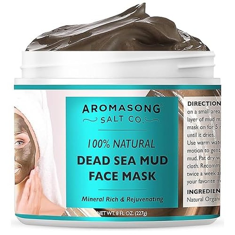 Aromasong Dead Sea Spa Bundle: 5 lbs Raw Dead Sea Salt + 100% Pure Dead Sea Mud Mask for Detox and Relaxation