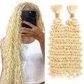 613 Blonde Deep Wave Braiding Hair Bundles - Brazilian Remy Natural Bulk Hair 20in