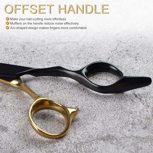 Gold & Black 5.5 Inch Hair Cutting Scissors - Professional Stainless Steel Barber Shears