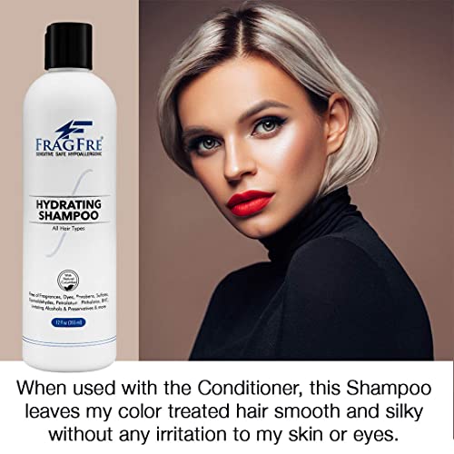 12 Fl Oz Hydrating Sensitive Skin Shampoo - Sulfate-Free, Fragrance-Free, Paraben-Free, Vegan, Natural Cucumber