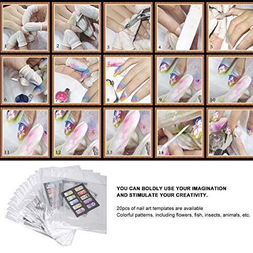 ?shenruifa 20Pcs Reusable Nail Art Stencils Kit - DIY Manicure Templates for Nail Design, French Tips & Gel Polish Application