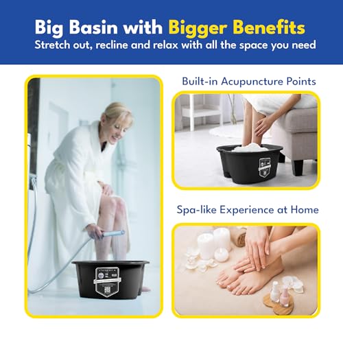 American Wellness Authority Black Extra Large Foot Soaking Tub - Pedicure Basin for Tired Feet