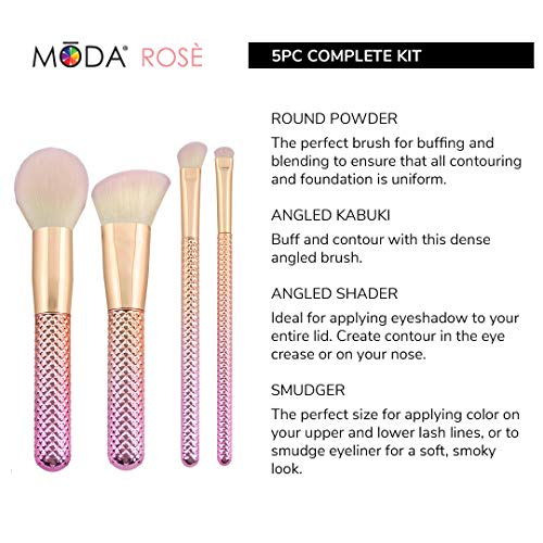 Vegan Synthetic Makeup Brush Set for Face & Eyes - Full Face & Eye Kit
