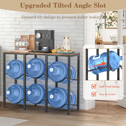 5 Gallon Water Jug Holder Stand with 3-Tier Shelves and Large Top Shelf