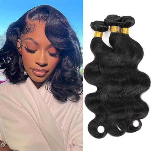 Human Hair Body Wave Bundles 3-Pack 8-8-8 Inch Virgin Brazilian Hair Extensions