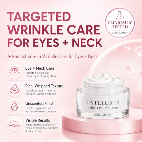 LA FLEUREN Plant Callus Eye Cream for Fine Lines Puffiness Dark Circles 0.85 oz