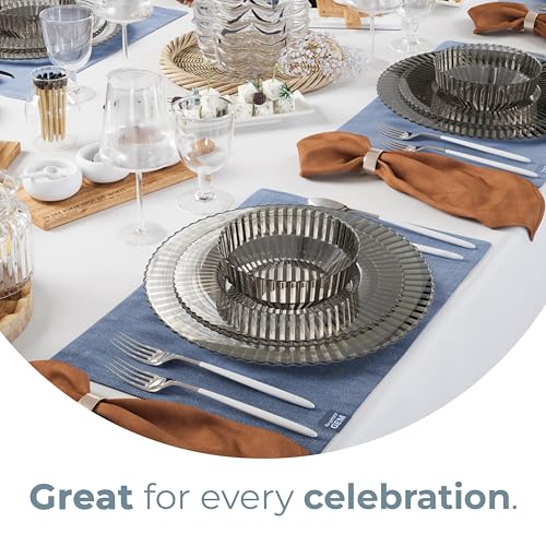 Brown Plastic Disposable Plate Set - 80 Pieces for Weddings & Events - 9" & 11" - Variation of THIS listing
