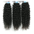 Kinky Curly Human Hair Bundles - 12, 14, 16 Inch Brazilian Weave Set - Natural Black