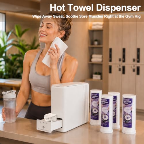 80 Pcs Disposable Compressed Face Towels for Hot Towel Dispenser - Light Lavender Scent