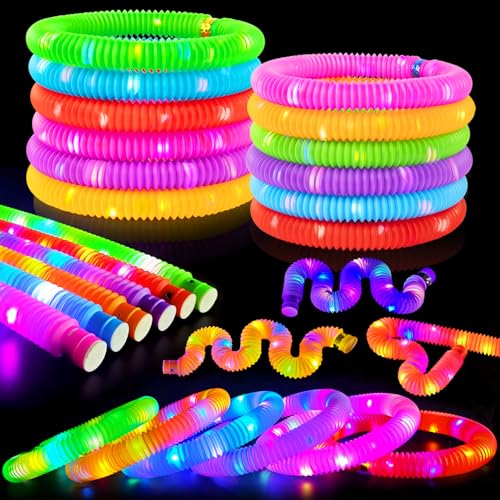 Kannove 96PCS Bulk Glow Sticks Halloween Party Favors - Light Up Pop Tubes for Kids & Events