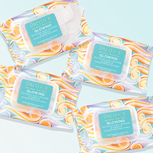 Pacifica Vegan Face Cleansing Wipes Pack of 8 - 120 Count All Skin Types