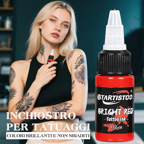 GTARTISTOO 16-Color Tattoo Ink Set 15ml Permanent Pigment Supplies for Beginners