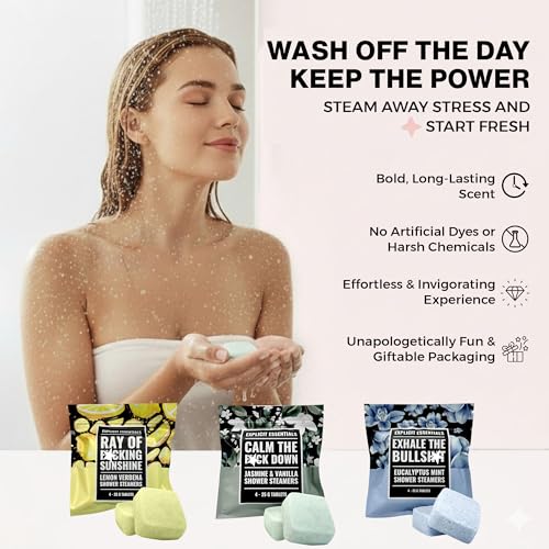 Exhale Shower Steamer Trio Set - Aromatherapy Gift for Relaxation & Stress Relief