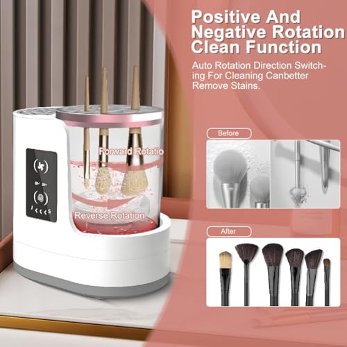 Electric Makeup Brush Cleaner and Dryer Machine - Portable 3-in-1