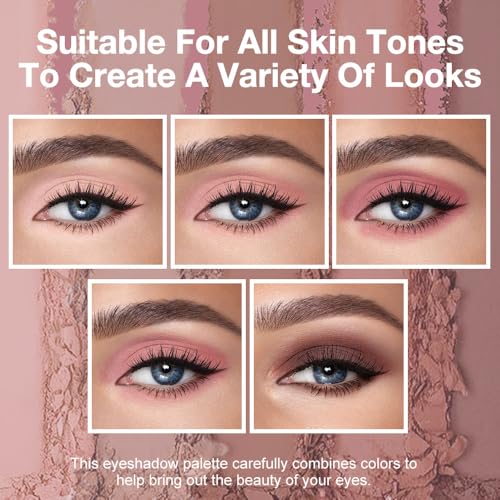 AMY'S DIARY Earth Tone Eyeshadow Palette Makeup, 5 Colors Cool-Toned Velvety Matte Finish, Nude Taupe Eye Shadows, for Woman Long Lasting Naturing-Looking (#03)