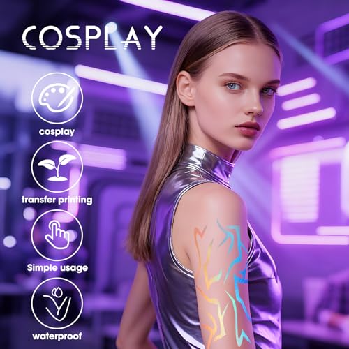 Demon Hunter Tattoos Anime Laser Tattoo Stickers Cosplay Tattoo Stickers 8pcs Stickers Temporary Tattoos for Cosplay and Costume Parties