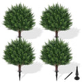 Grooy Artificial Cedar Ball Topiary Tree Set of 4 UV-Resistant Outdoor Decoration