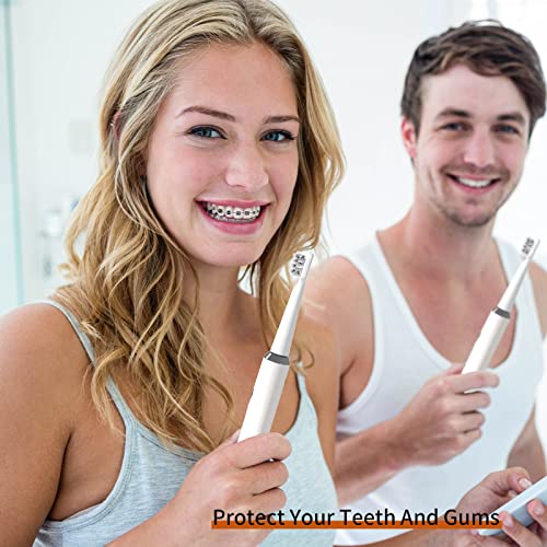 Y-Kelin White V-Shaped Orthodontic Electric Toothbrush with 5 Modes & Replacement Heads
