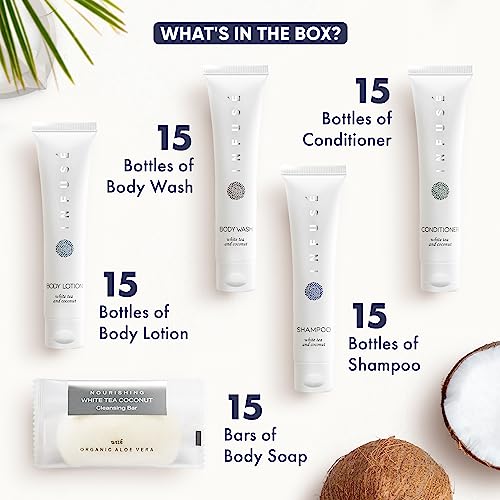 Terra Pure 75-Piece Hotel Toiletries Set with Shampoo Conditioner Lotion & Soap - Luxury Guest Amenities