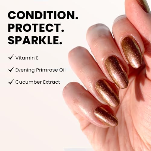 Molten Copper & Rose Gold Shimmer Nail Highlighter - 0.4 Fl Oz Pack of 2