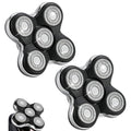 Upgraded Magnetic Replacement Heads for Skull Shaver, 5 Blades Compatible with Pitbull, Platinum Pro, Palm, Butterfly Kiss - Hypoallergenic Razor Heads (2Pack)