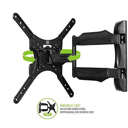 Full Motion TV Wall Mount for 26-55 Inch Screens - 19 Inch Extension, Articulating Arm, Swivel & Tilt - Black