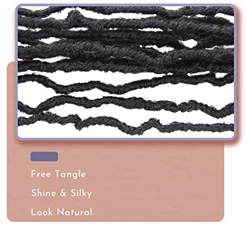 BOHOBABE Long Faux Locs Crochet Hair 30 Inch with Curly Ends, Natural Black 1B - Pack of 6