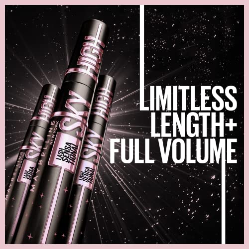 Maybelline Lash Sensational Sky High Washable Mascara, Cosmic Black + Instant Age Rewind Eraser Dark Circles Treatment Multi-Use Concealer, 160+ Lifter Gloss, Pearl, Silver Pearl Clear Bundle