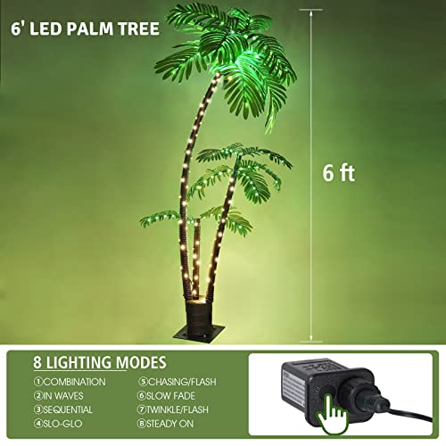 6FT Lighted Palm Tree Outdoor Christmas Decor for Patio and Garden