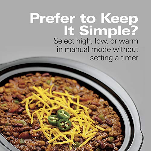 Hamilton Beach 6 Qt Programmable Slow Cooker with Dual Timers & Lock, Silver