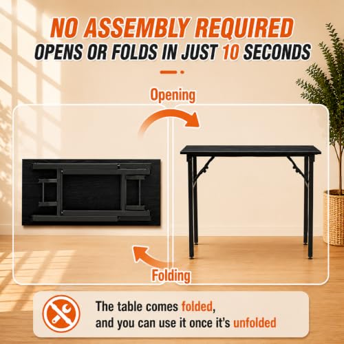 43.3-Inch Foldable Computer Desk - No Assembly Dark Oak Portable Office Table Variation of THIS listing
