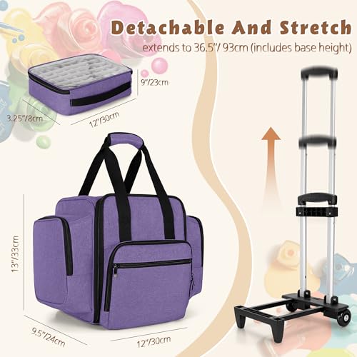 Purple Rolling Nail Polish Organizer Holds 144 Bottles with Carrying Handles