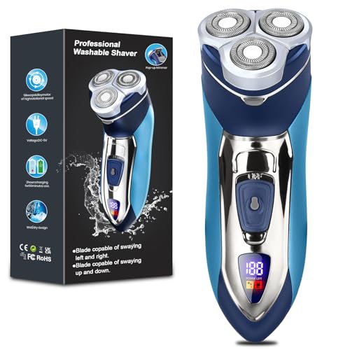 Electric Shaver for Men Waterproof Cordless with Trimmer & Fast Charging