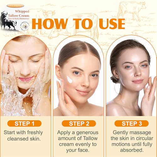 Cebo de Res para la Cara Original, Crema de Cebo de Res, Whipped Tallow Honey Balm, Aceite de Coco Prensado en Fr?o, Grass Fed Animal Balsam (1 Sebo de Res para la Cara Tallow and Honey Balm)
