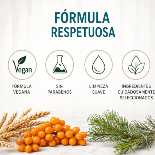 Organic Sea Buckthorn Shampoo for Normal to Dry Hair - 400ml Natural Nourishing Hair Care