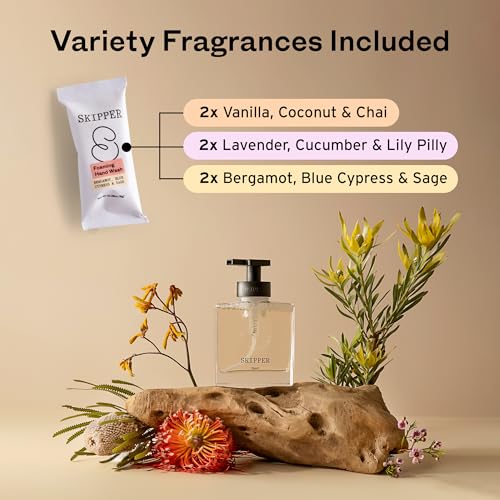 Tirtyl Hand Soap Duo Kit - 2 Glass Foaming Dispensers + 6 Tablet Refills - Compostable Packaging - Variety Fragrances - 48 fl oz total (makes 6x 8 fl oz bottles of soap)
