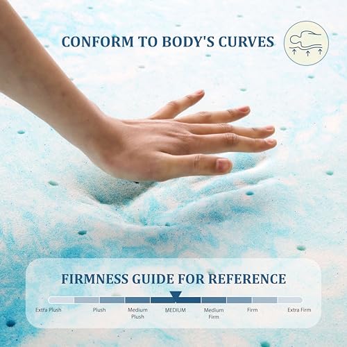 3 Inch Gel Memory Foam Mattress Topper California King Pressure Relief