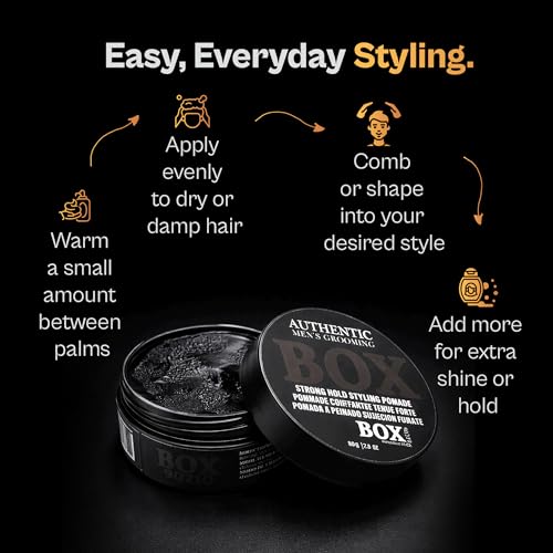 Men's Pomade for Sleek, Polished Hair - Strong Hold & Shine, 80g