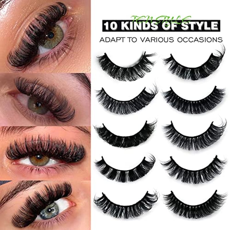 3D Plant Fibre Russian Strip Lashes - D Curl Lash Strips, Wispy Mink Eyelashes, Faux Mink Eyelashes Natural Look(SDC-MIX)