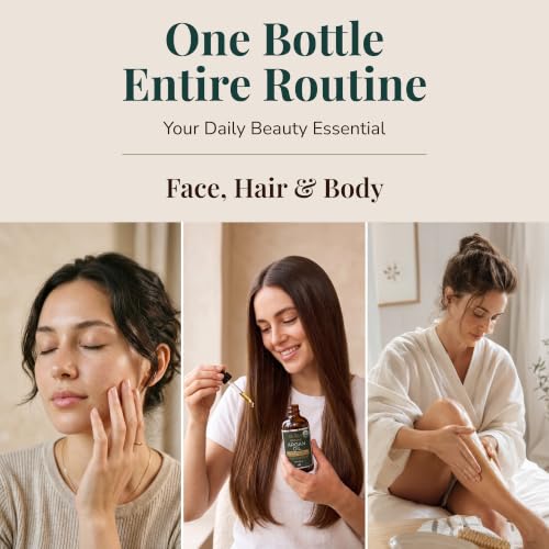 Organic Argan Oil of Morocco - 8 Fl Oz Pure Cold-Pressed Nourishing Skin & Hair Oil - Ella & Eden