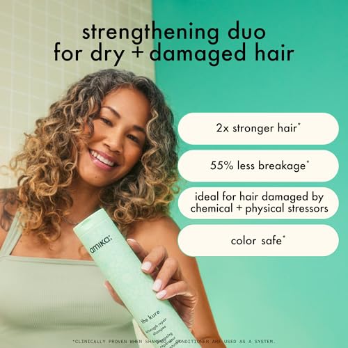 Amika The Kure Strength Repair Shampoo 9.2oz - Hair Strengthening & Damage Repair